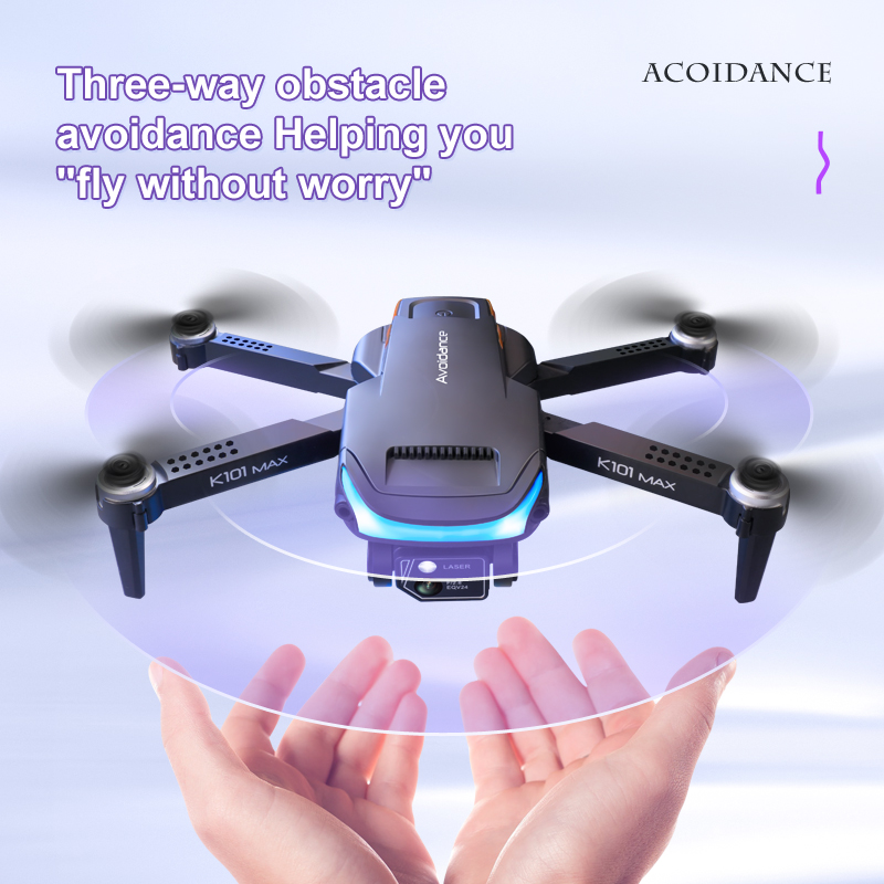 k101 MAX Drone 4 Axis Obstacle Avoidance HD 4K Dual Camera Optical Flow Positioning Aircraft cameras quadair racing drone - Imagen 3