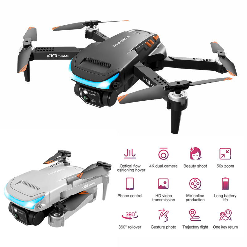 k101 MAX Drone 4 Axis Obstacle Avoidance HD 4K Dual Camera Optical Flow Positioning Aircraft cameras quadair racing drone