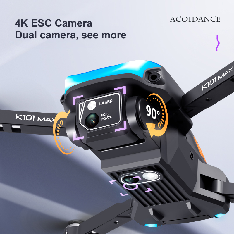 k101 MAX Drone 4 Axis Obstacle Avoidance HD 4K Dual Camera Optical Flow Positioning Aircraft cameras quadair racing drone - Imagen 4