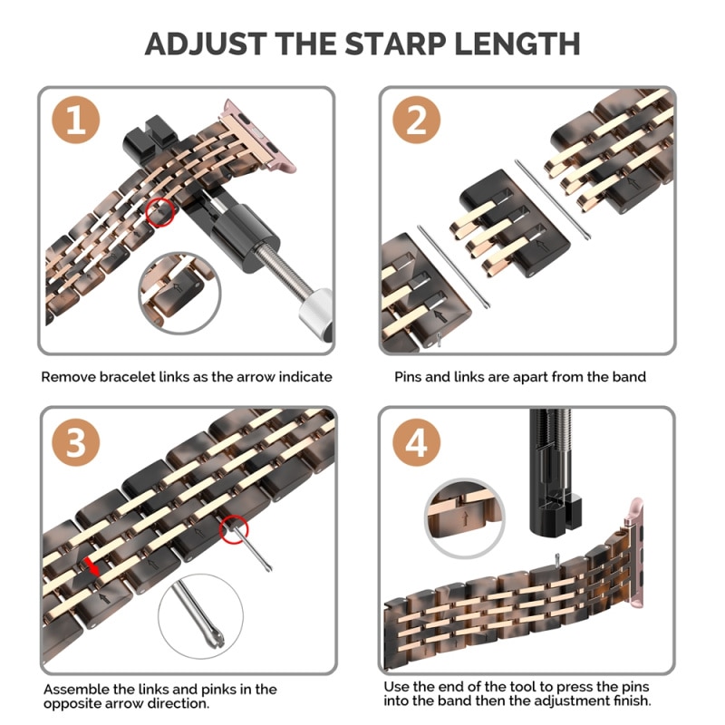 Stainless Steel Strap for Apple Watch Band 6/5/4/3/2 38mm 40mm 42mm 44mm Metal Sport Watchband for iwatch series Fhx-32v - Imagen 6