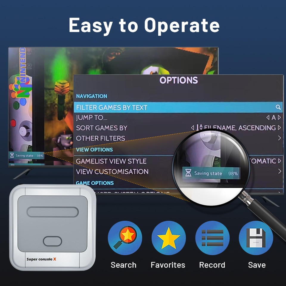 Super Console X Retro Game Console For PSP/PS1/Naomi/MAME/N64/DC With 117000+ Classic Retro Games HD Wifi TV Video Game Player - Imagen 7