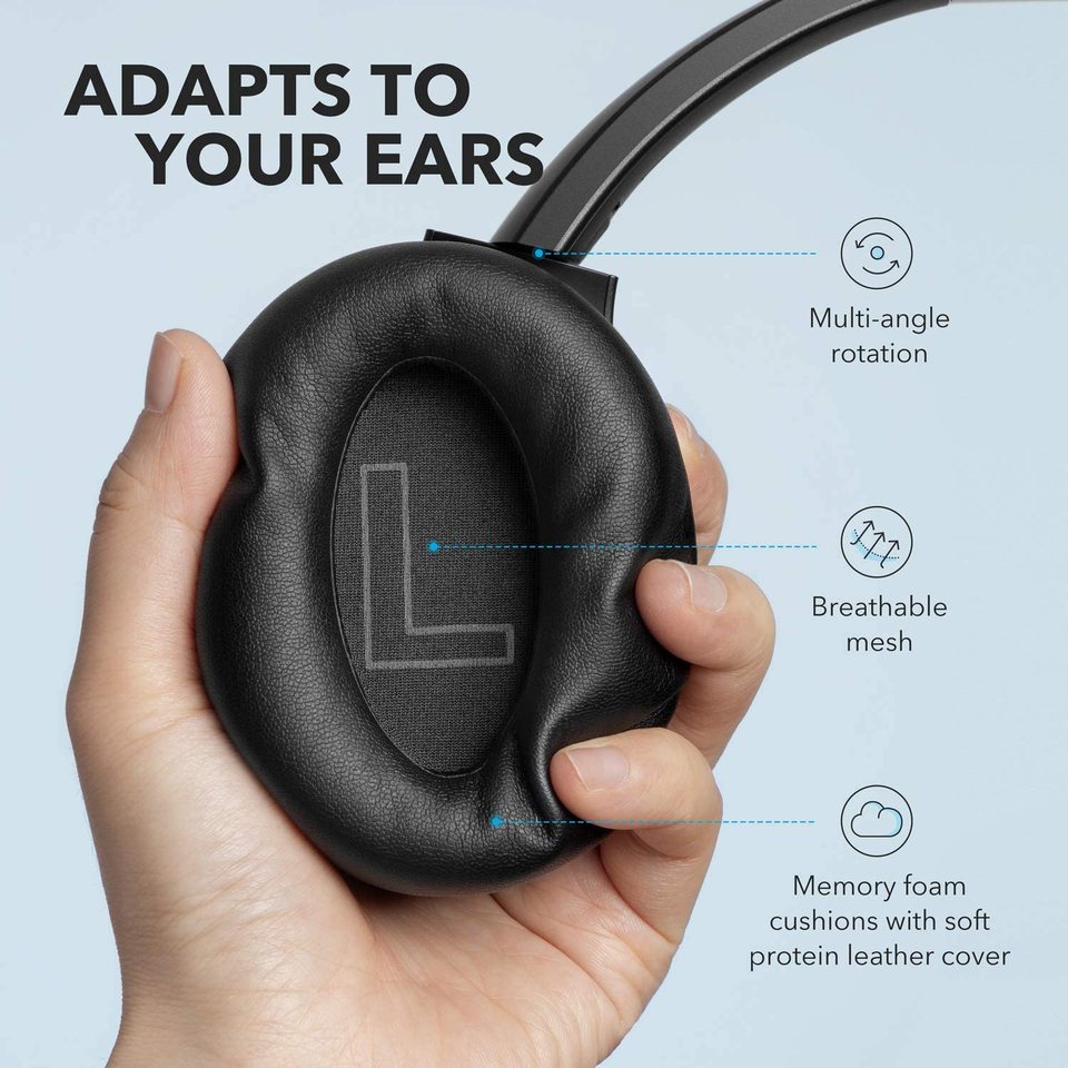 Anker Soundcore Life Q20 Hybrid Active Noise Cancelling Headphones, Wireless Over Ear Bluetooth Headphones - Imagen 7