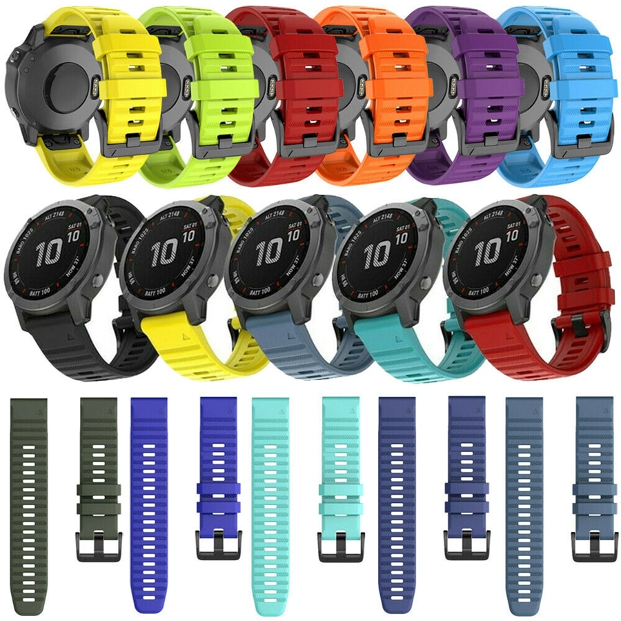 JKER 26 22MM Silicone Quick Release Watchband Strap for Garmin Fenix 6X Pro Watch Easyfit Wrist Band Strap For Fenix 6 Pro Watch - Imagen 8